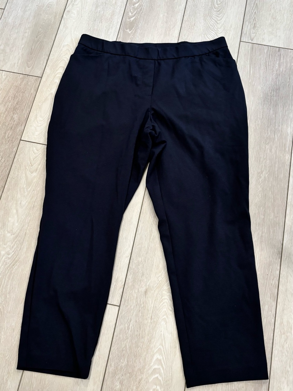 J. Jill Navy Straight-Leg Pull-On Pants